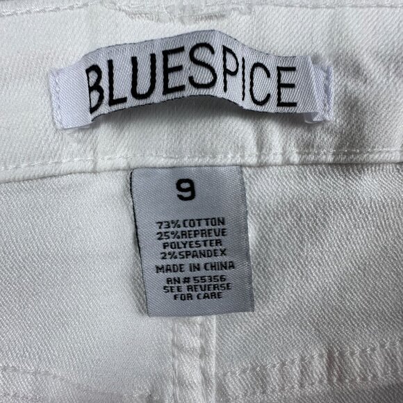 Bluespice Cargo Jeans Bootcut Leg Womens Size 9 Mid Rise White Denim Stretch - Picture 5 of 11